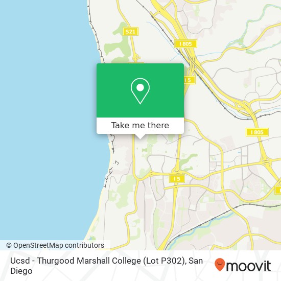 Ucsd - Thurgood Marshall College (Lot P302) map