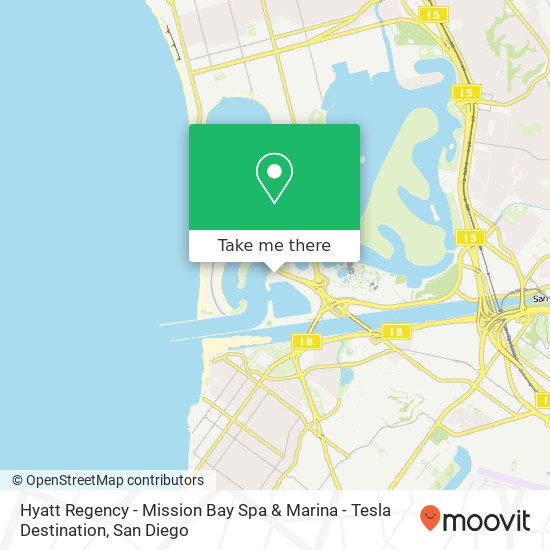 Hyatt Regency - Mission Bay Spa & Marina - Tesla Destination map