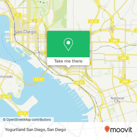 Mapa de Yogurtland San Diego