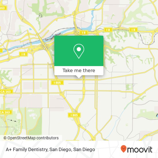 Mapa de A+ Family Dentistry, San Diego