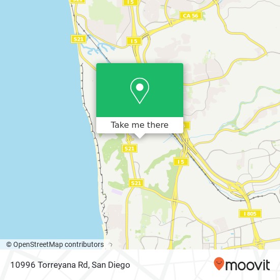 Mapa de 10996 Torreyana Rd