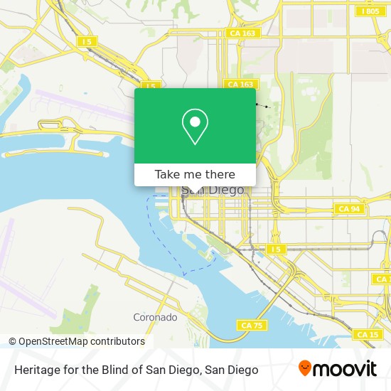 Heritage for the Blind of San Diego map