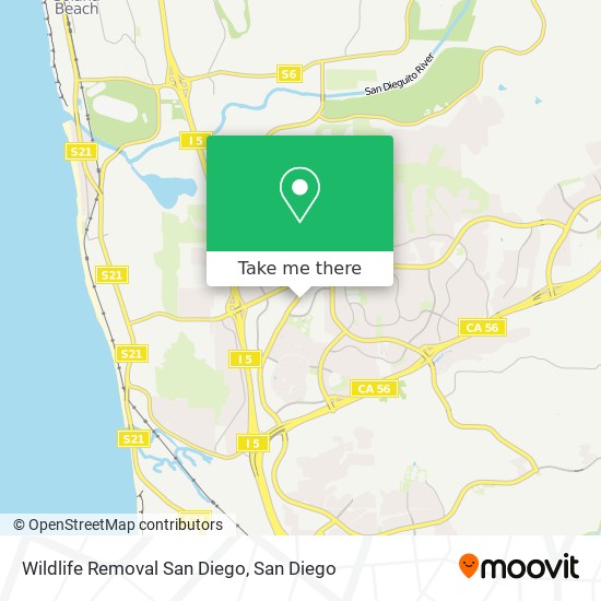 Wildlife Removal San Diego map