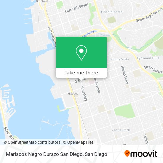 Mapa de Mariscos Negro Durazo San Diego
