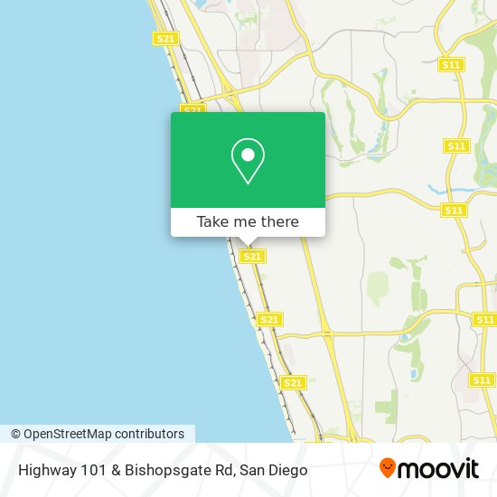 Highway 101 & Bishopsgate Rd map