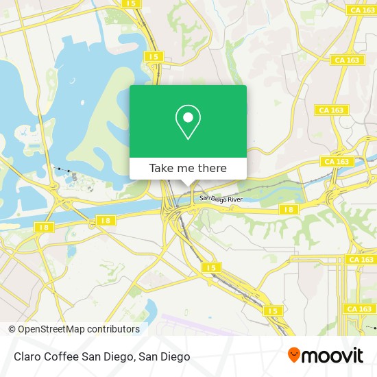Mapa de Claro Coffee San Diego