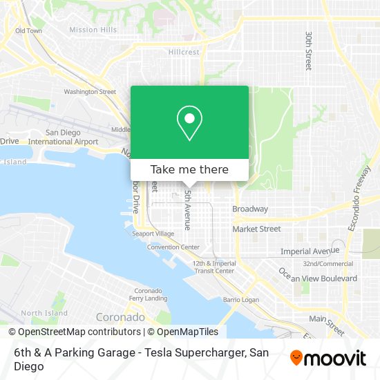 6th & A Parking Garage - Tesla Supercharger map