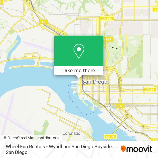 Mapa de Wheel Fun Rentals - Wyndham San Diego Bayside