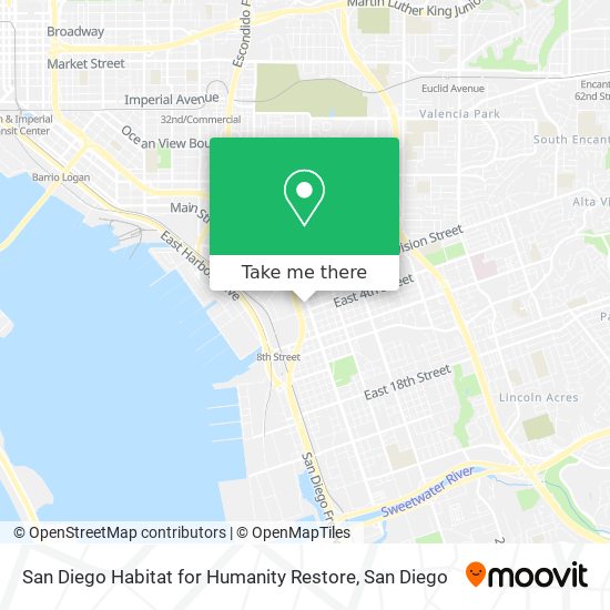 Mapa de San Diego Habitat for Humanity Restore