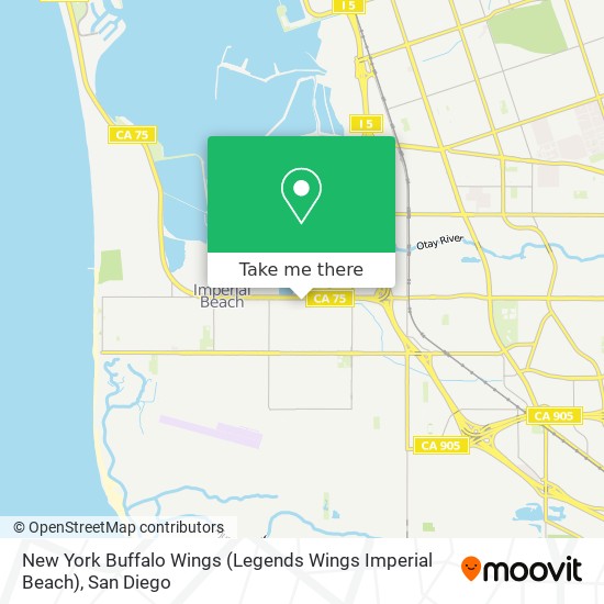 New York Buffalo Wings (Legends Wings Imperial Beach) map