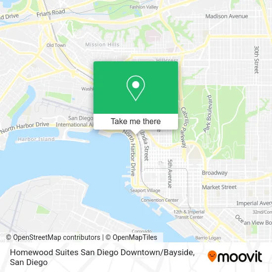 Homewood Suites San Diego Downtown / Bayside map