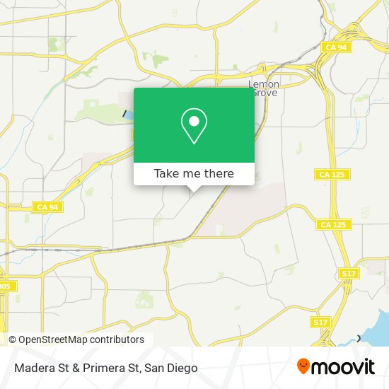 Madera St & Primera St map