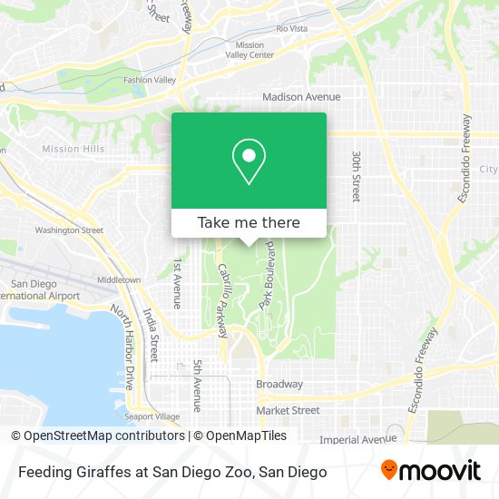 Feeding Giraffes at San Diego Zoo map