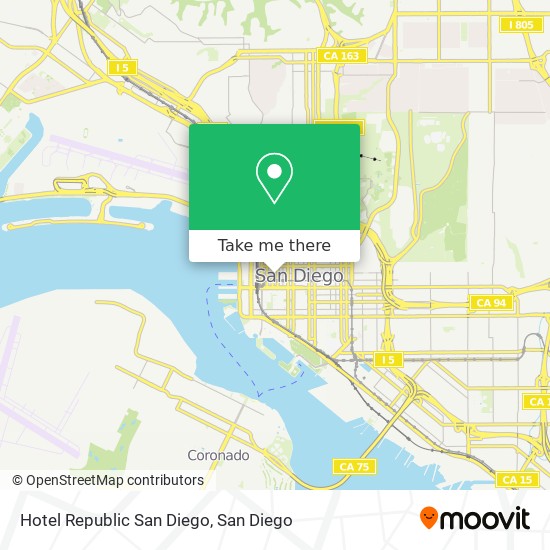 Hotel Republic San Diego map