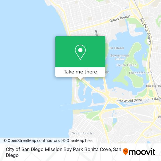 City of San Diego Mission Bay Park Bonita Cove map