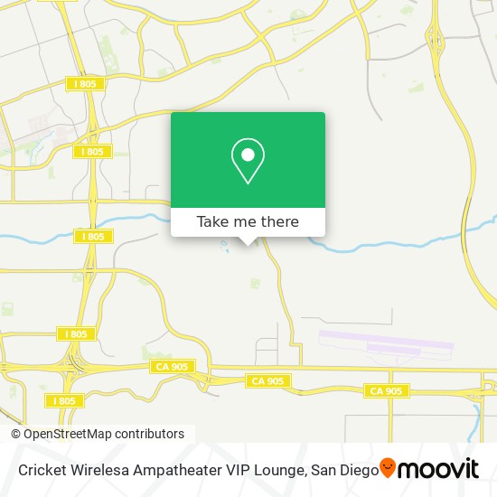 Mapa de Cricket Wirelesa Ampatheater VIP Lounge