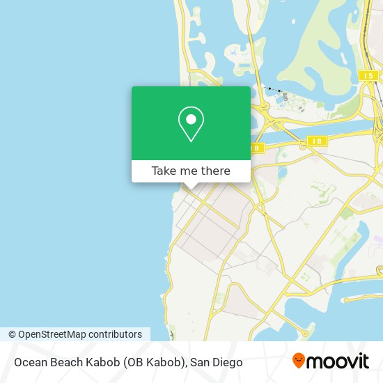Mapa de Ocean Beach Kabob (OB Kabob)