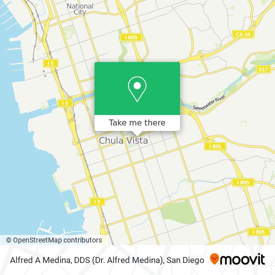 Alfred A Medina, DDS (Dr. Alfred Medina) map