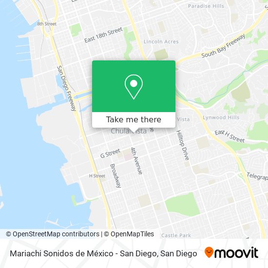 Mapa de Mariachi Sonidos de México - San Diego