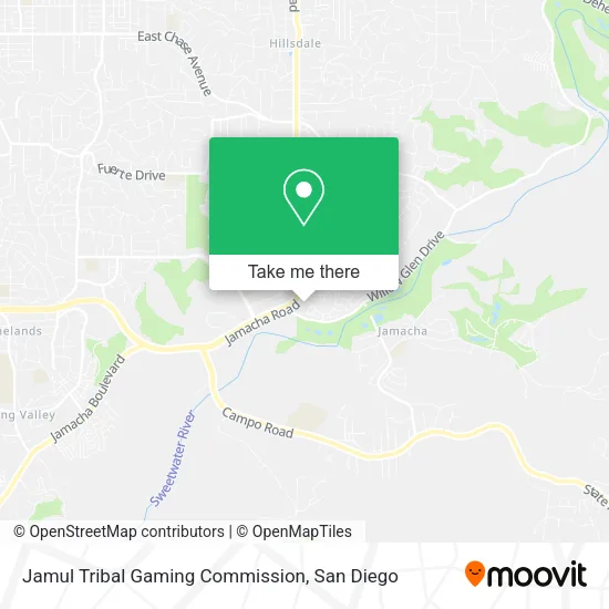 Mapa de Jamul Tribal Gaming Commission