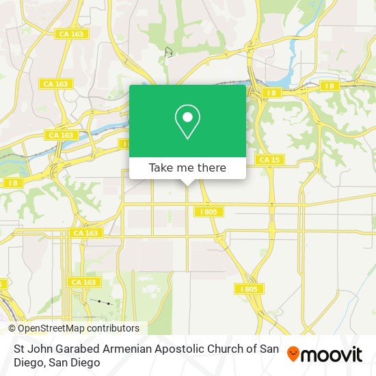 St John Garabed Armenian Apostolic Church of San Diego map