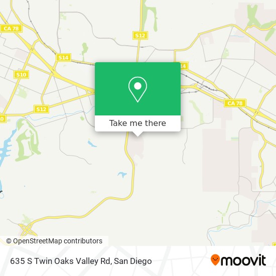 Mapa de 635 S Twin Oaks Valley Rd