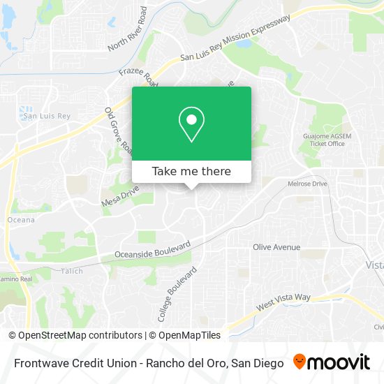 Mapa de Frontwave Credit Union - Rancho del Oro