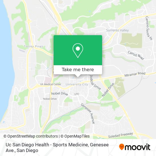 Uc San Diego Health - Sports Medicine, Genesee Ave. map