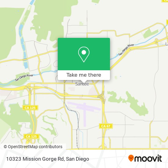 Mapa de 10323 Mission Gorge Rd