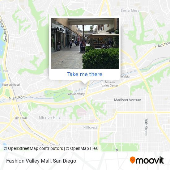 Mapa de Fashion Valley Mall