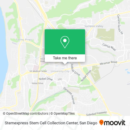 Mapa de Stemexpress Stem Cell Collection Center