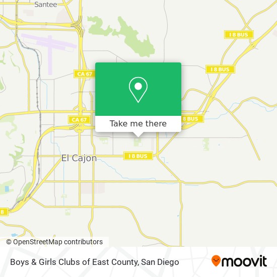 Boys & Girls Clubs of East County map