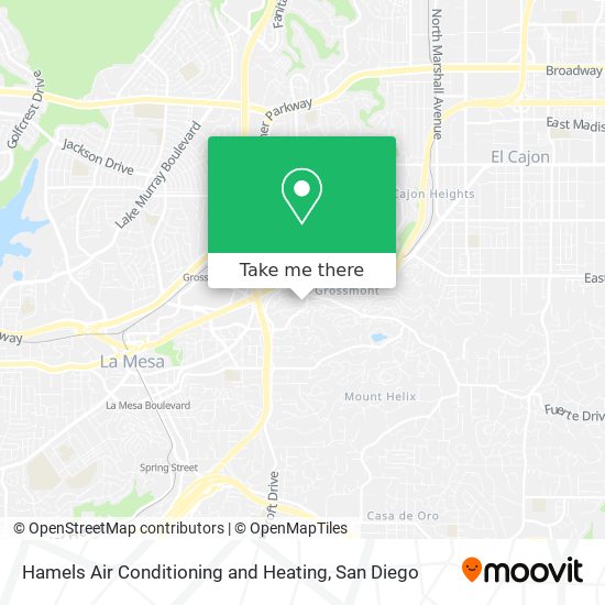 Hamels Air Conditioning and Heating map
