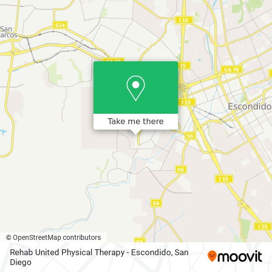 Mapa de Rehab United Physical Therapy - Escondido
