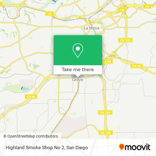 Highland Smoke Shop No 2 map