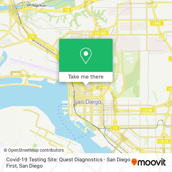 Mapa de Covid-19 Testing Site: Quest Diagnostics - San Diego First