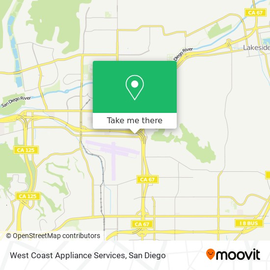 West Coast Appliance Services map