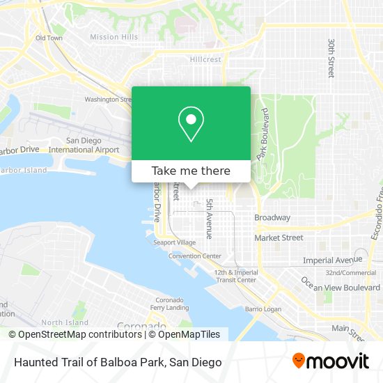 Haunted Trail of Balboa Park map