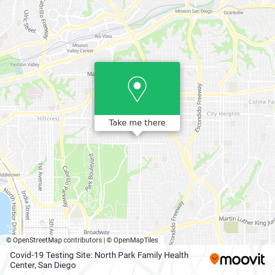 Covid-19 Testing Site: North Park Family Health Center map