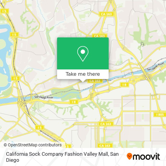 California Sock Company Fashion Valley Mall map