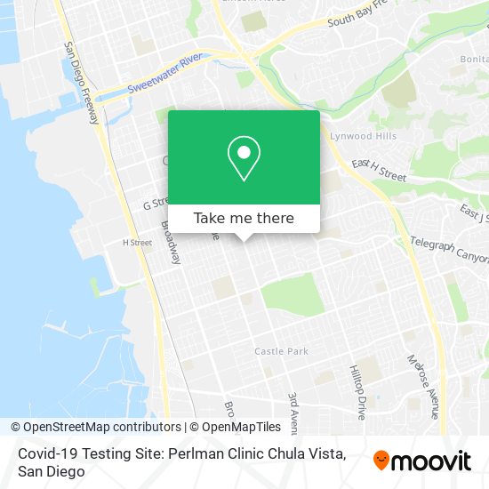 Mapa de Covid-19 Testing Site: Perlman Clinic Chula Vista