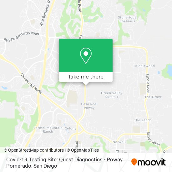 Covid-19 Testing Site: Quest Diagnostics - Poway Pomerado map