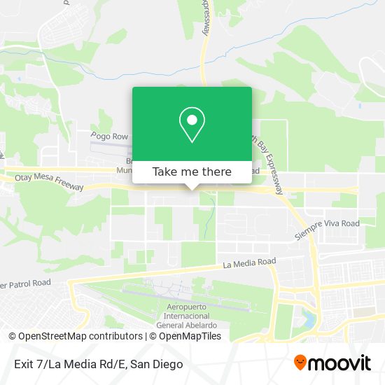 Exit 7/La Media Rd/E map