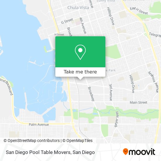 Mapa de San Diego Pool Table Movers