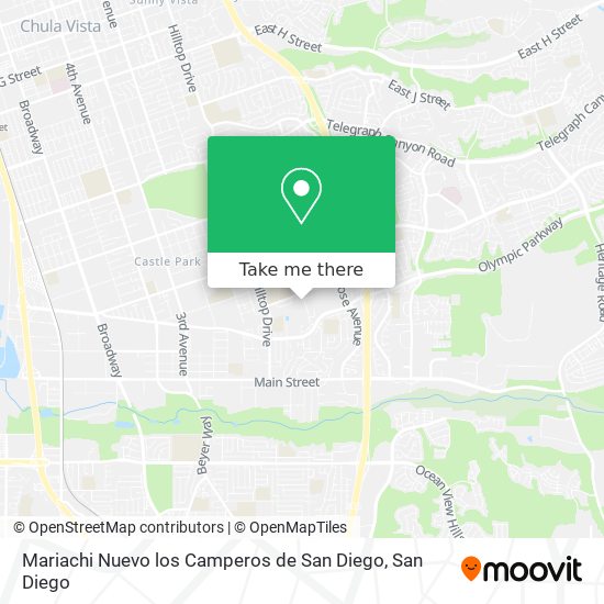 Mapa de Mariachi Nuevo los Camperos de San Diego