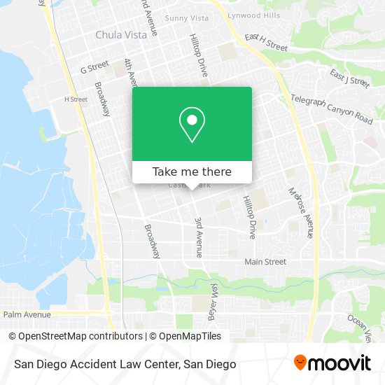 Mapa de San Diego Accident Law Center