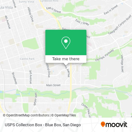 Mapa de USPS Collection Box - Blue Box