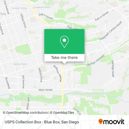 Mapa de USPS Collection Box - Blue Box