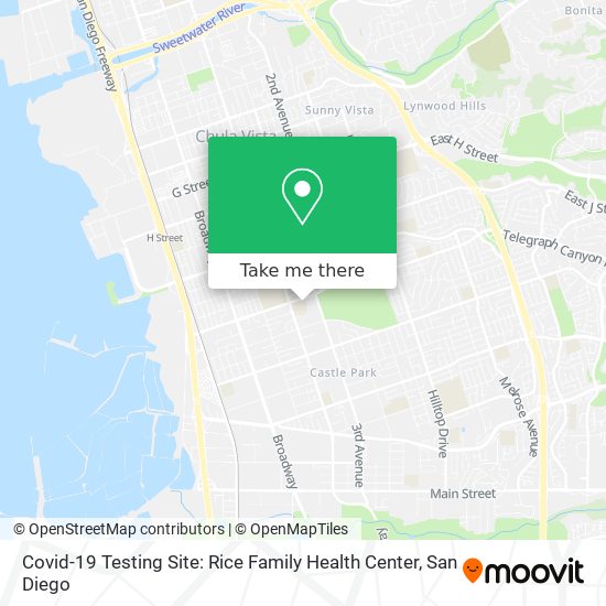 Covid-19 Testing Site: Rice Family Health Center map