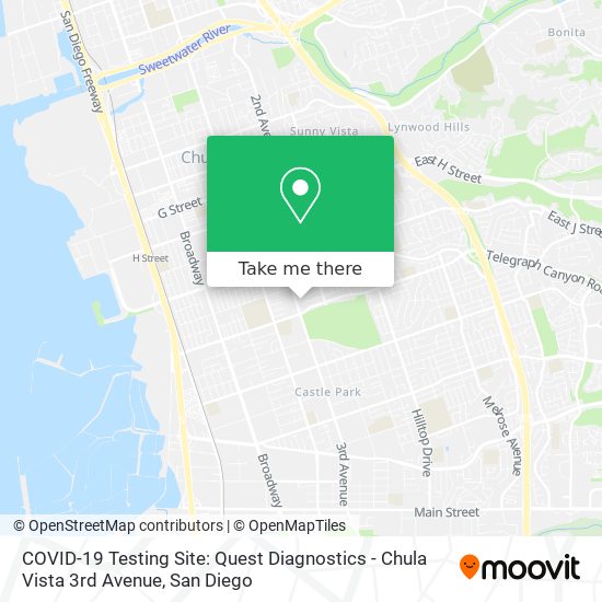 COVID-19 Testing Site: Quest Diagnostics - Chula Vista 3rd Avenue map